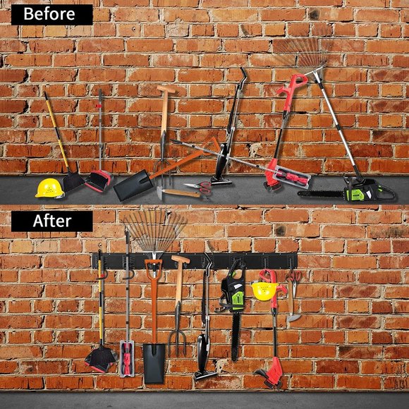 Garage Tool Organizer Wall Mount, 11 PCS Garden Tool Rack Storage - Picture 8 of 9